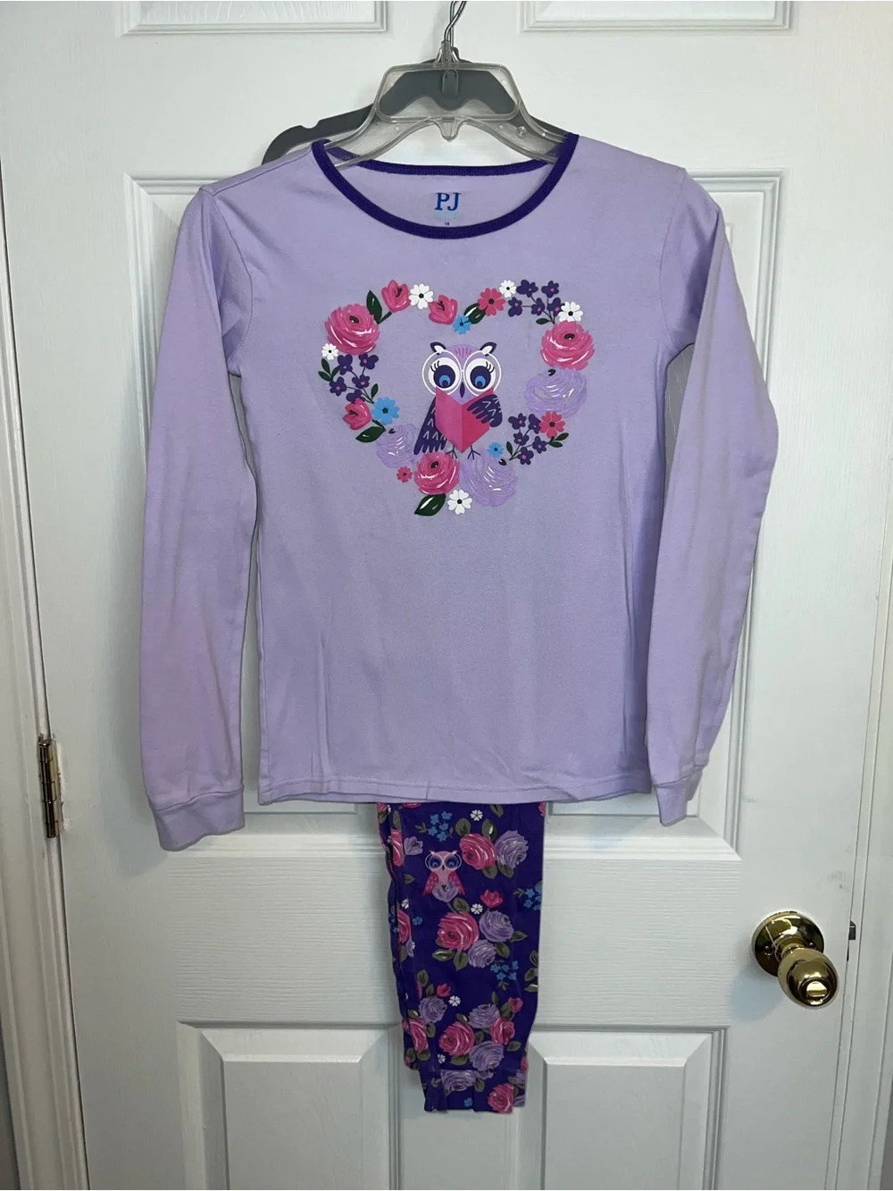 Girls Owl Heart Pajama Set